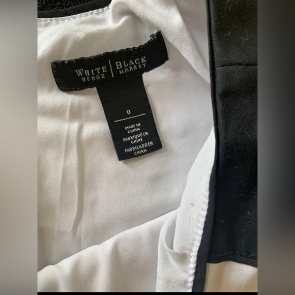 White House Black-Market White/Black Floral Colorblock Pencil Skirt 0 PreOwned - Picture 8 of 8